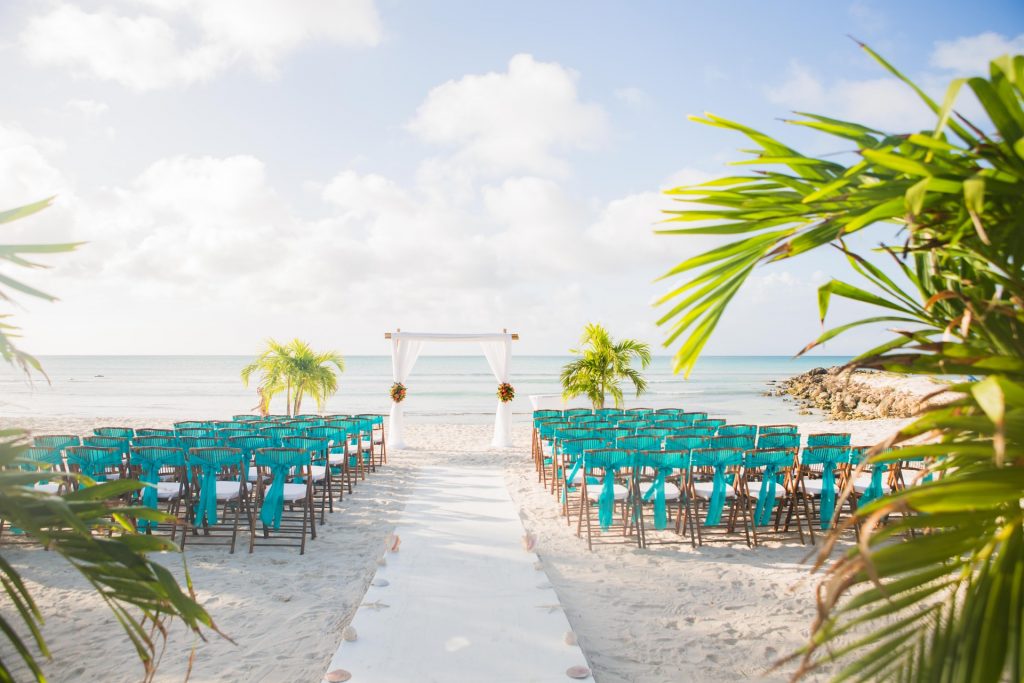 dreamy beach wedding venue set up
